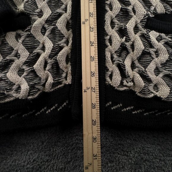 COOGI Australia Authentic Women Cardigan XL Pure Wool Ivory Black Buttons 3D - Picture 3 of 16